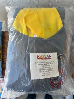 Kaplan Kids Firefighter Dress-Up Hoodie in Gray and Yellow